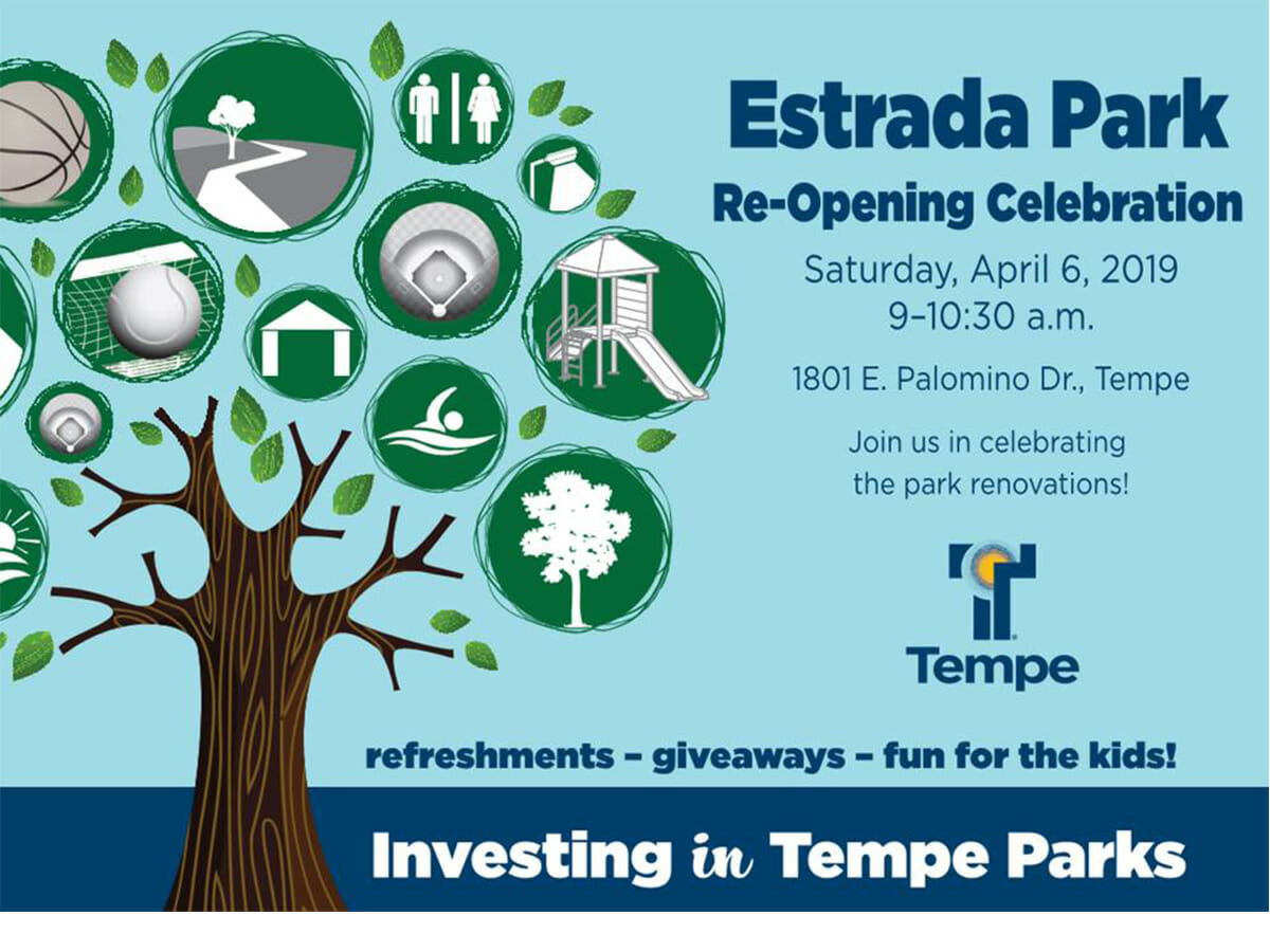 Grand Re-opening of Estrada Park in South Tempe on April 6